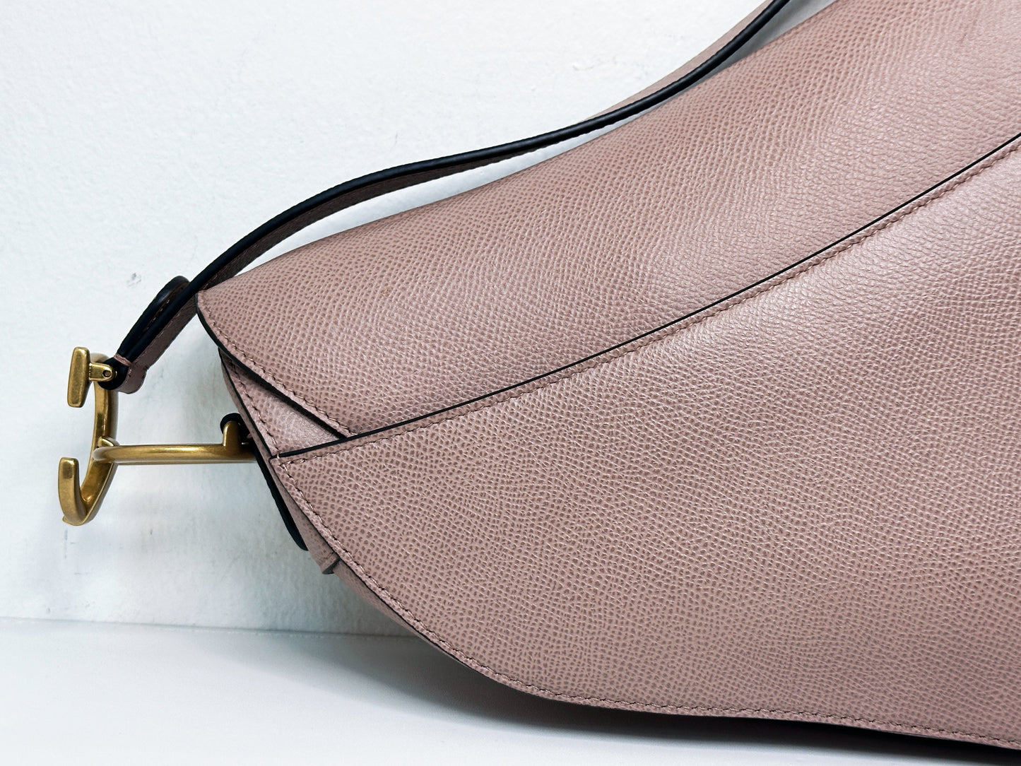 Christian Dior Saddle Bag with Strap Golden Saddle Nude Brush Grained Calfskin 2023 year