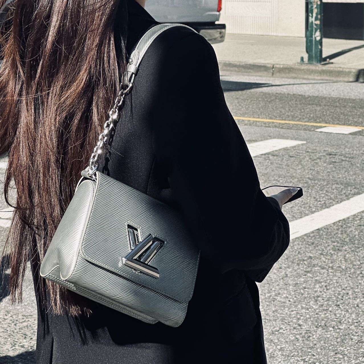 Louis Vuitton Silver EPI leather Twist PM