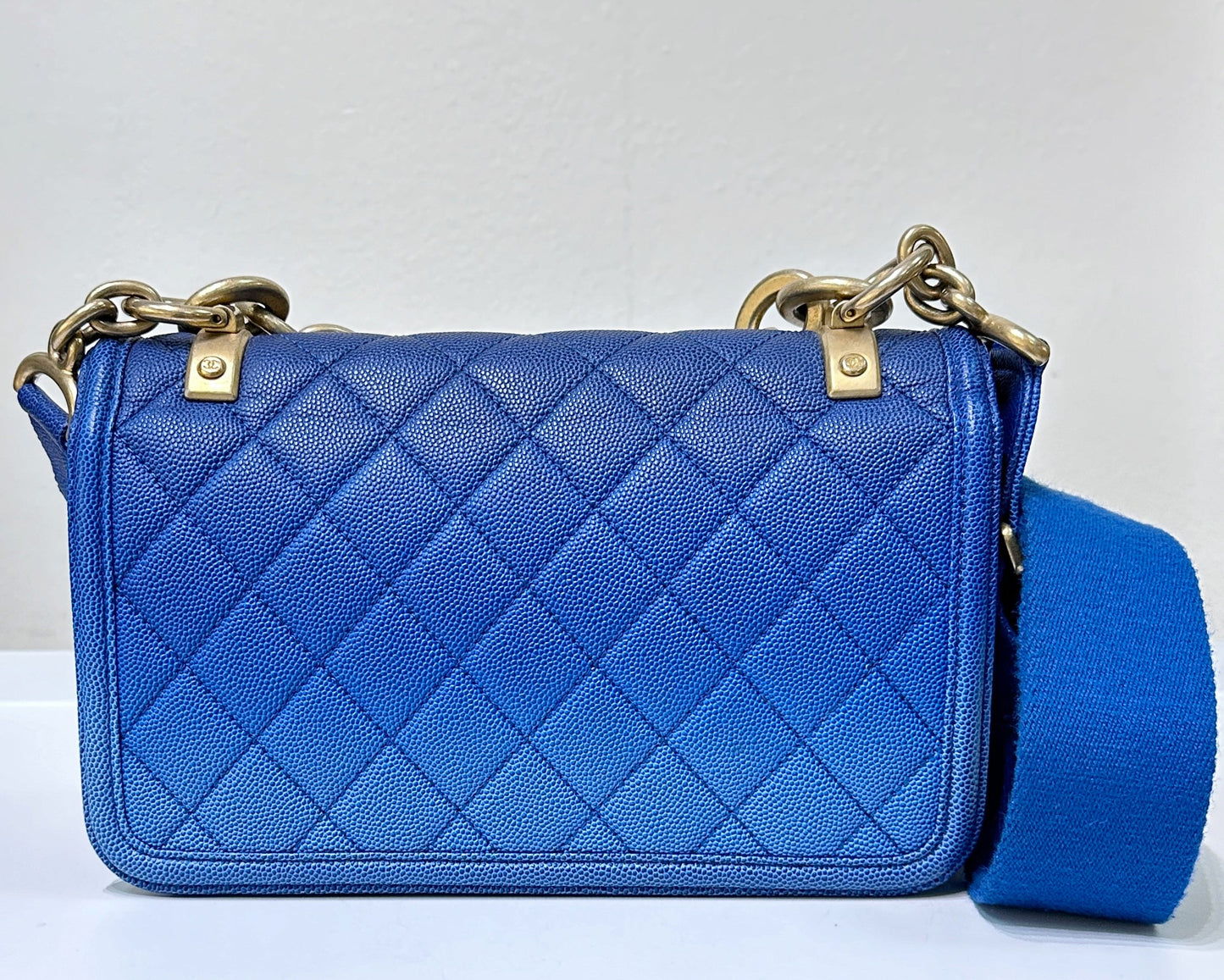 CHANEL Caviar Quilted Small Sunset On The Sea Flap Blue