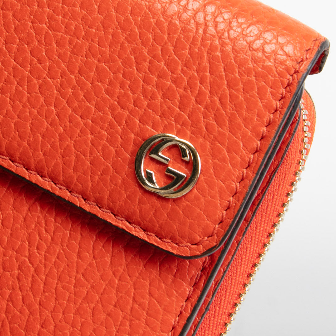 GUCCI Interlocking G Logo Wallet - Orange OUTLET FINAL SALE