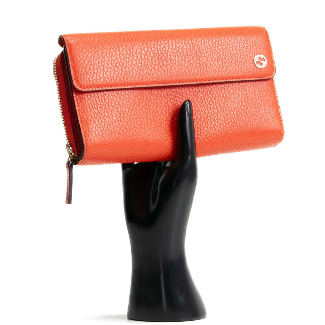 GUCCI Interlocking G Logo Wallet - Orange OUTLET FINAL SALE