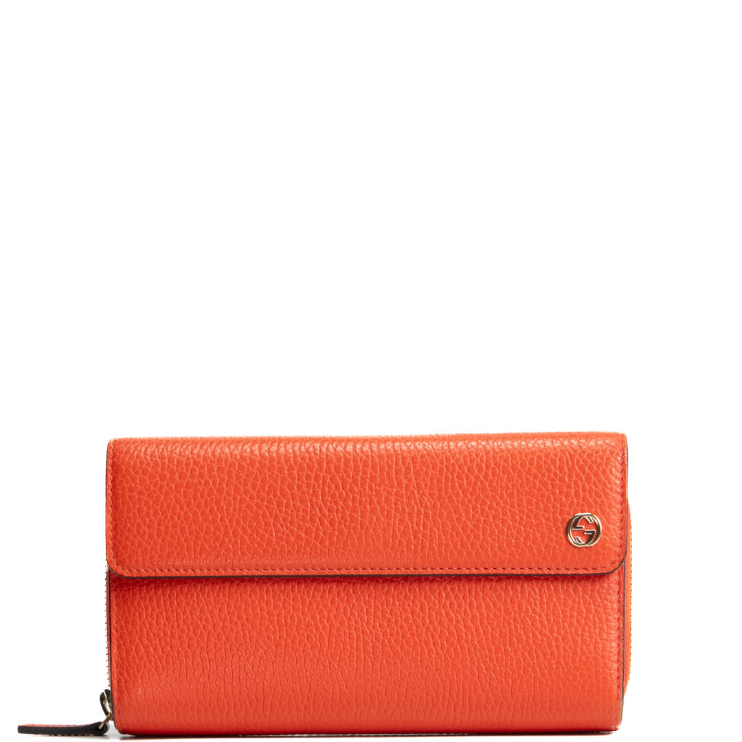 GUCCI Interlocking G Logo Wallet - Orange OUTLET FINAL SALE