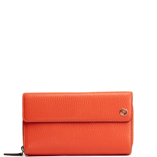 GUCCI Interlocking G Logo Wallet - Orange OUTLET FINAL SALE