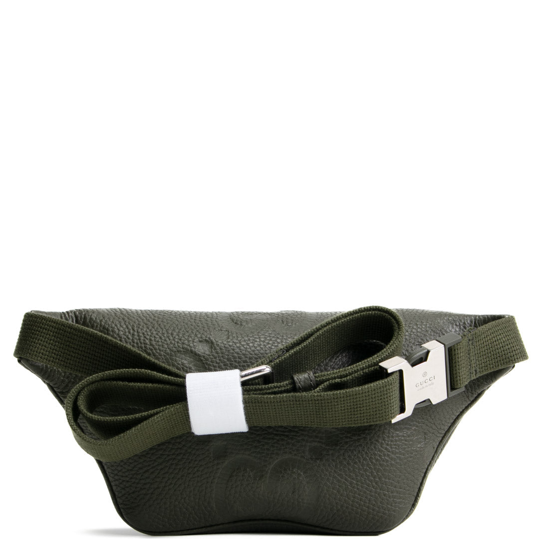GUCCI Jumbo GG Embossed Small Belt Bag - Olive Green