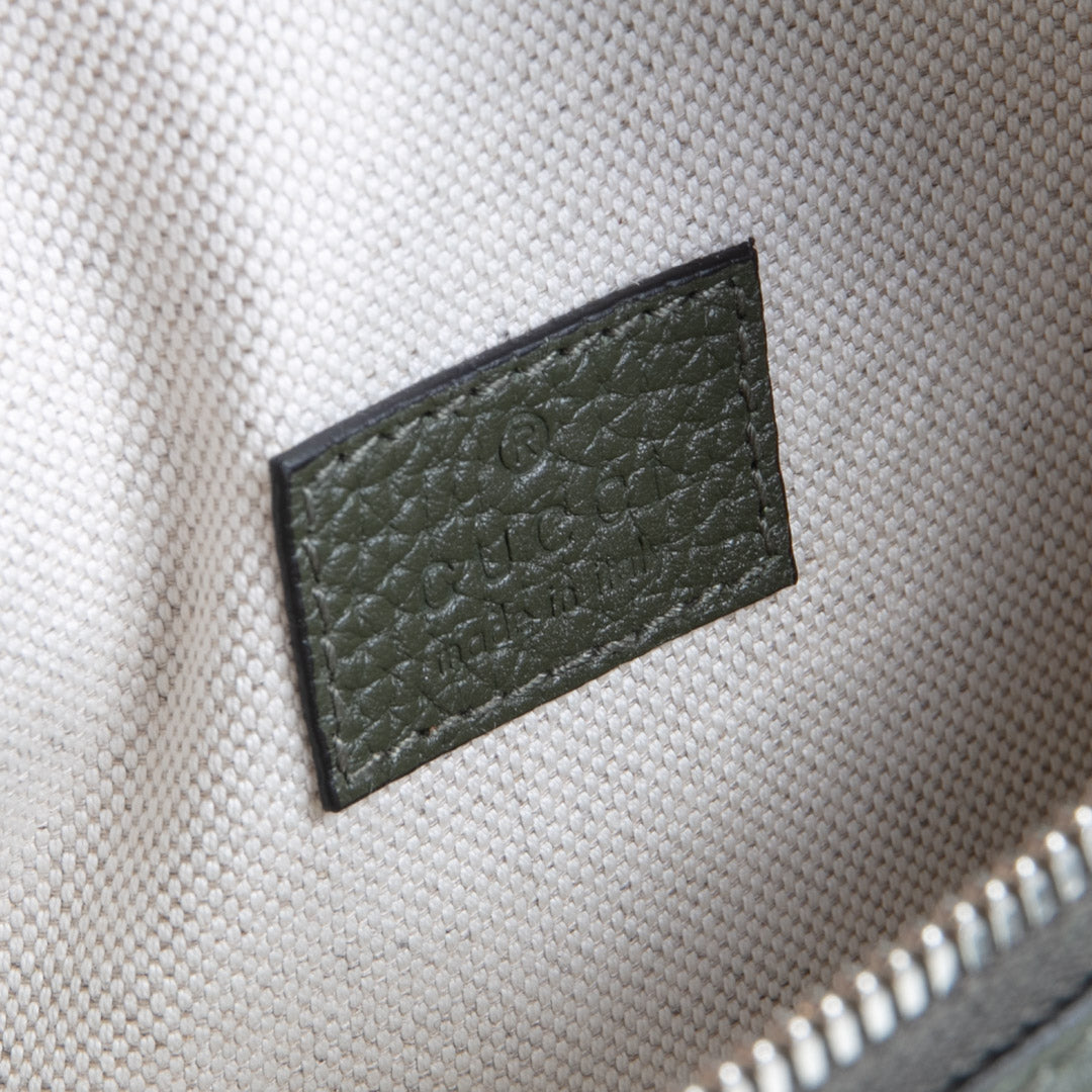 GUCCI Jumbo GG Embossed Small Belt Bag - Olive Green