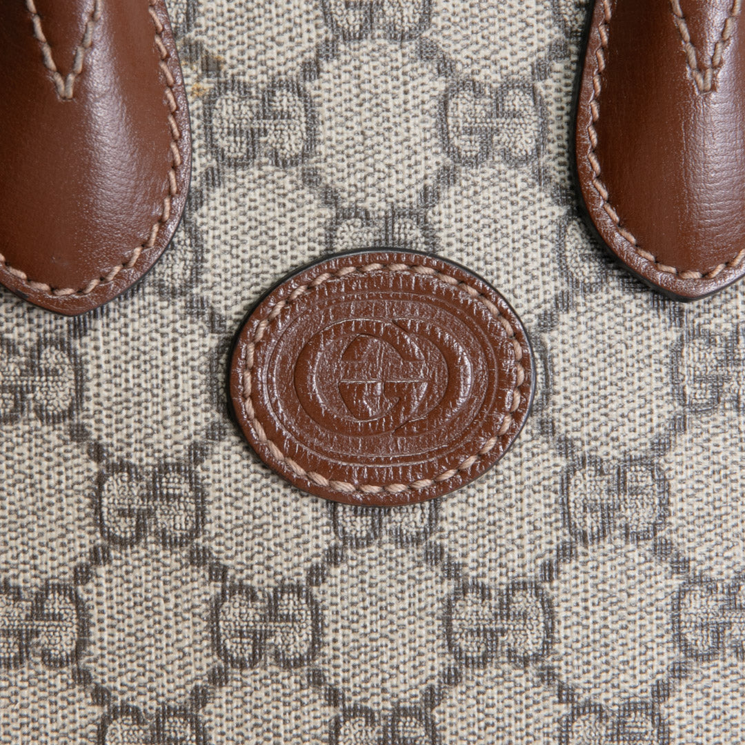 GUCCI Interlocking G Mini Tote GG Supreme- Brown