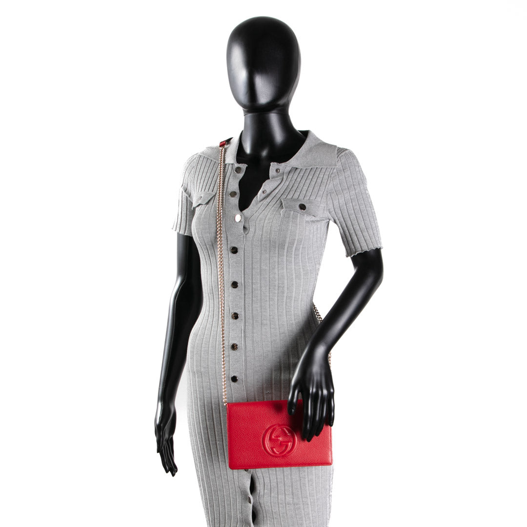 GUCCI Soho Wallet On Chain- Red OUTLET FINAL SALE