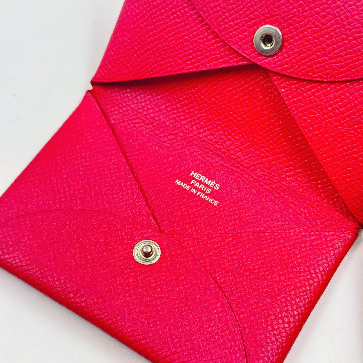 Hermes Epsom Rouge Casaque Calvi Card Case