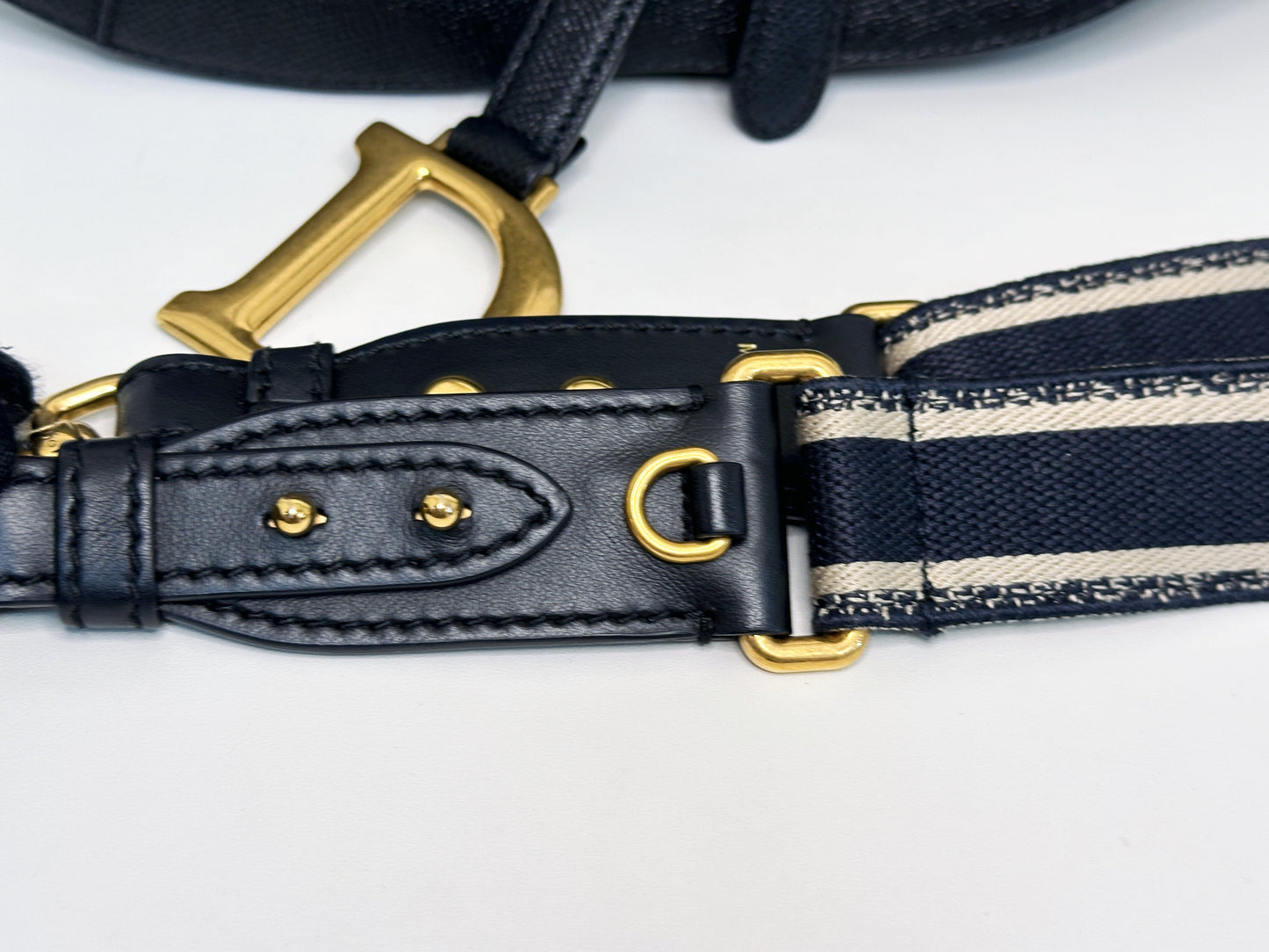 Christian Dior Saddle Bag with Strap Golden Saddle Black Calfskin 2022 year