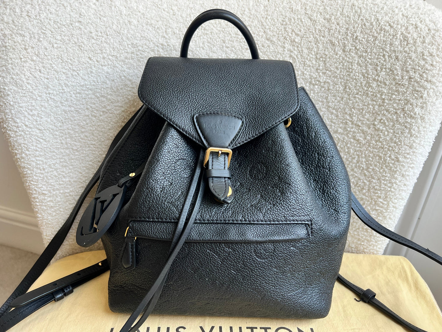 Louis Vuitton Montsouris Backpack Black Empreinte