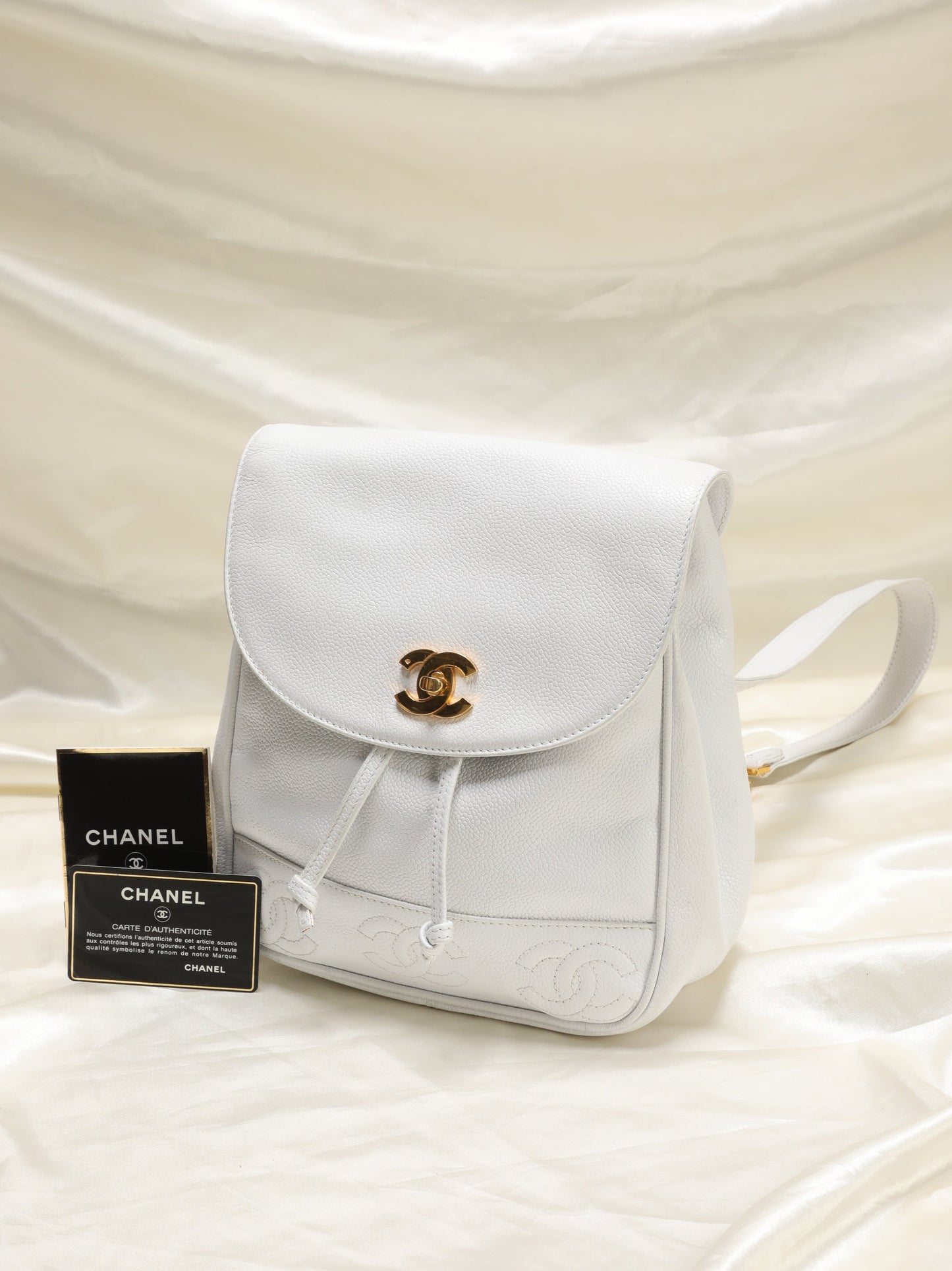 Chanel Caviar Logo Backpack