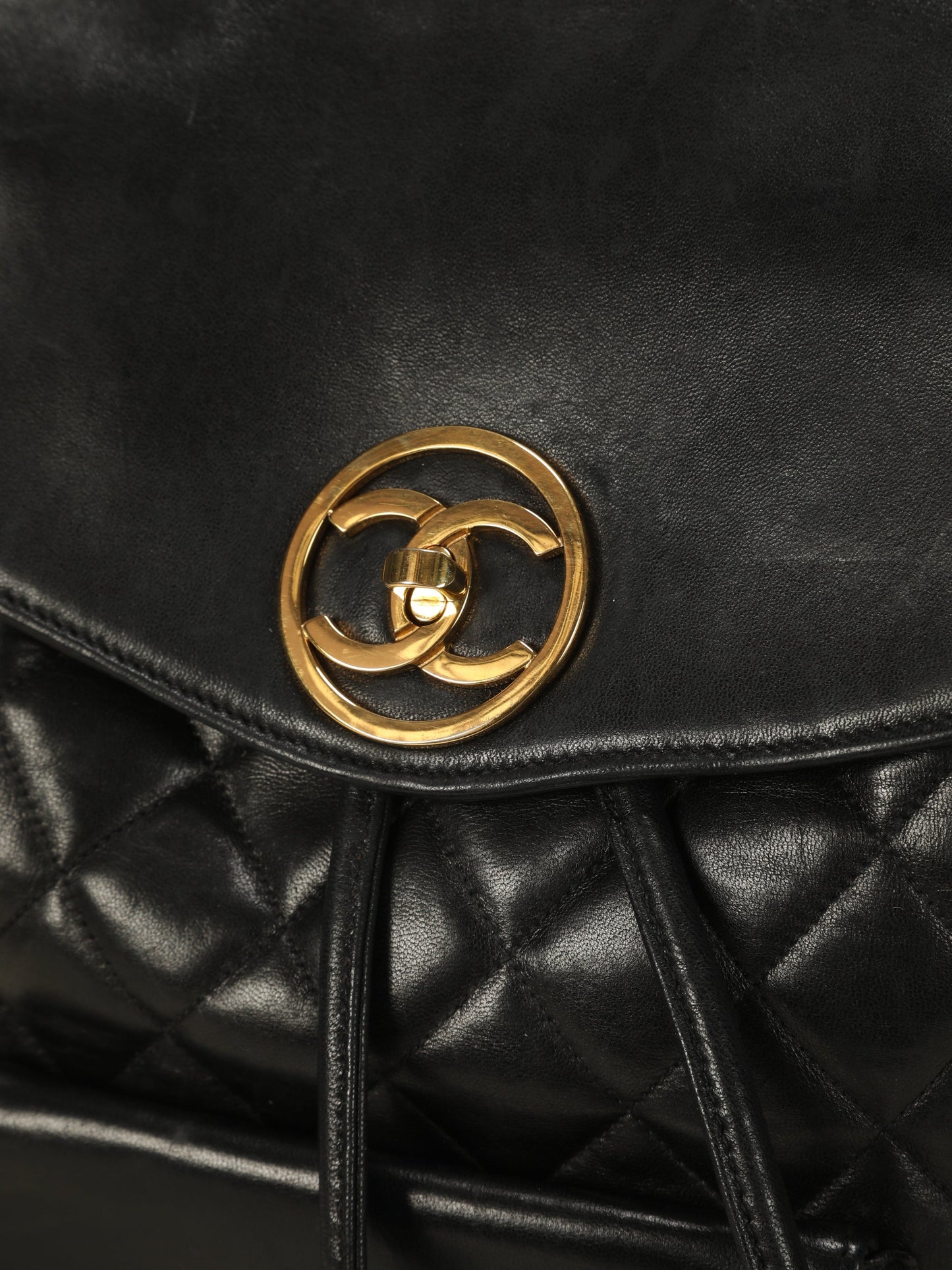 Chanel Lambskin Quilted Chain Backpack with Pouch