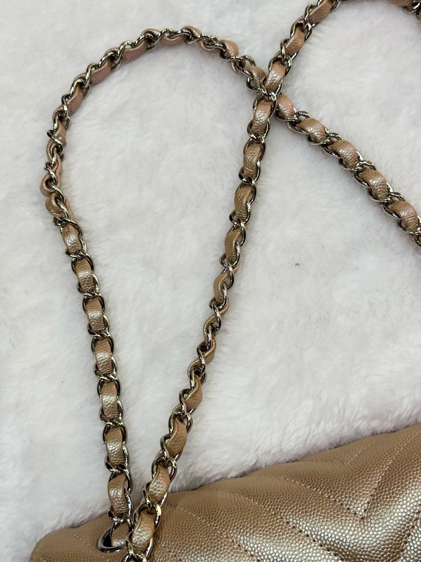Chanel Medium Classic Chevron Caviar Double Flap 17B Rose Gold SHW