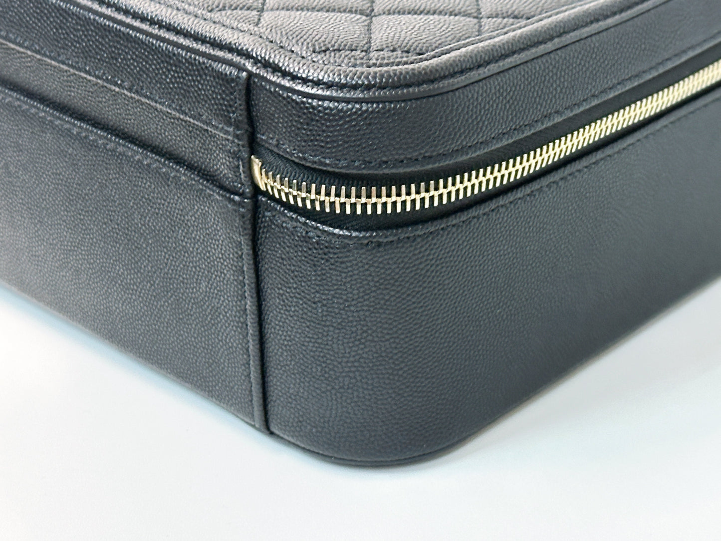 Chanel Filigree Large Black Vanity Case Bag in Caviar Leather GHW