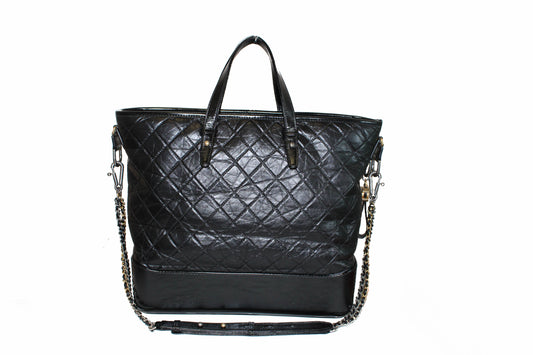Chanel Black Aged Calfskin Quilted Large Gabrielle Shopping Tot | Havik Shop.com - Shop Now at Havik Shop.com