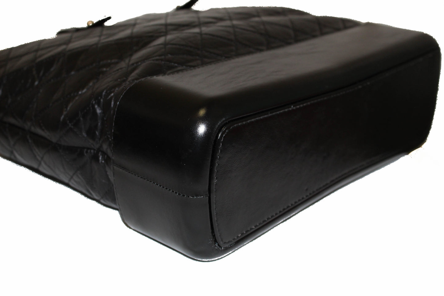 Chanel Black Aged Calfskin Quilted Large Gabrielle Shopping Tote