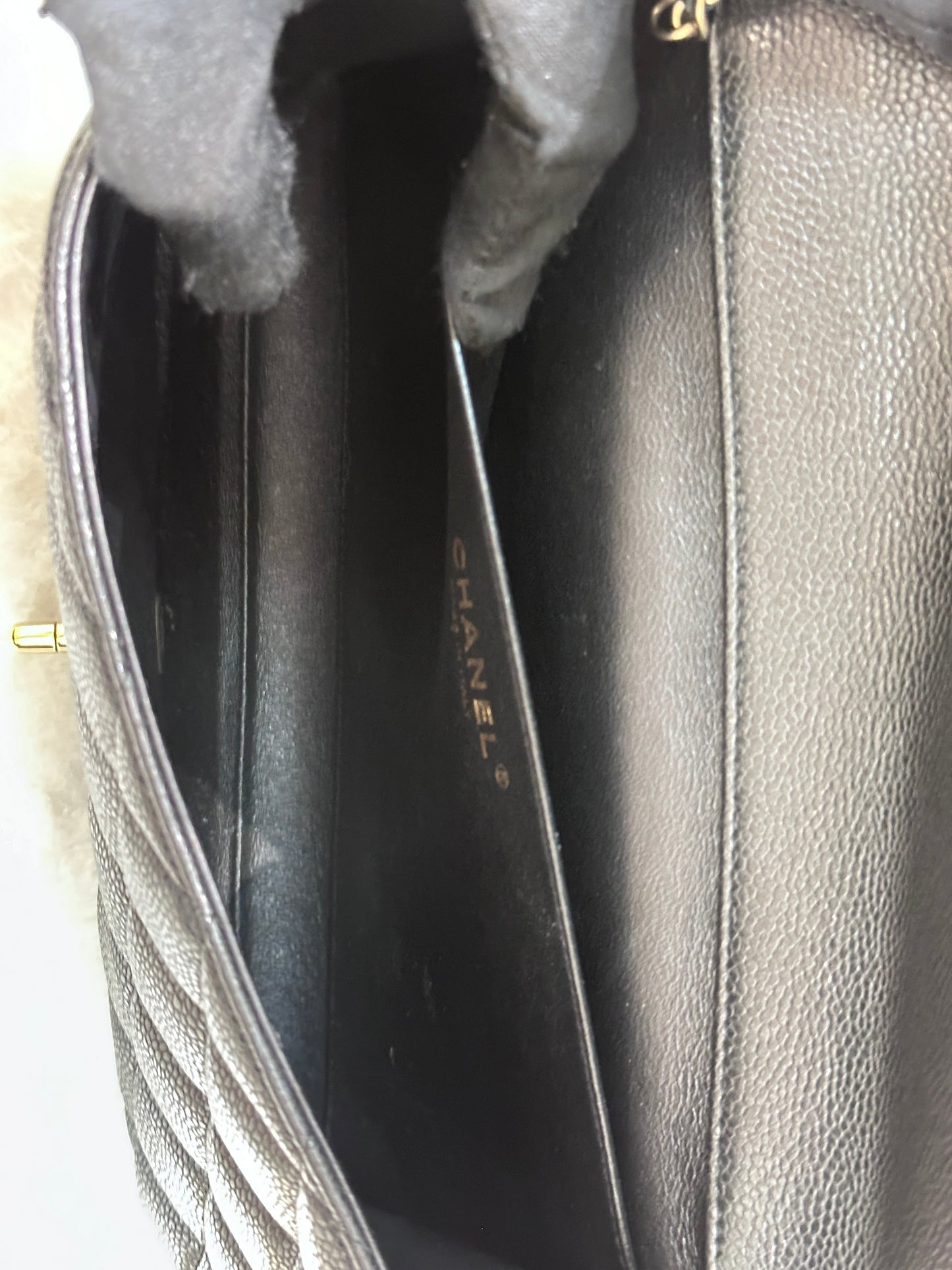 CHANEL Caviar Quilted Clutch With Chain Flap Black GHW