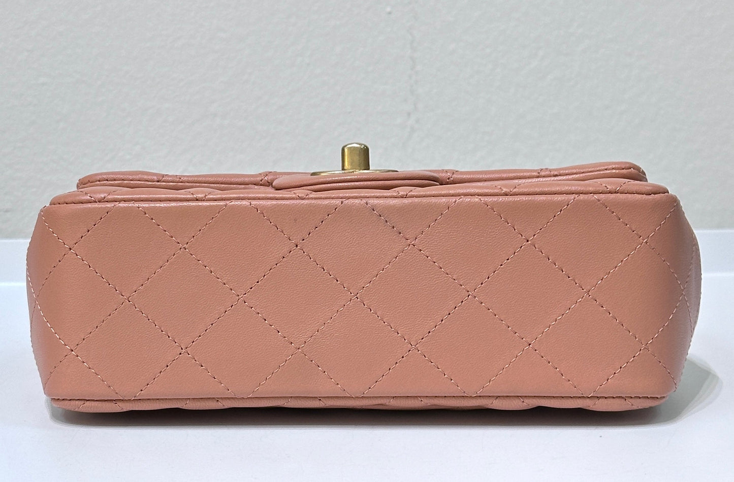 Chanel 2018 Blush Beige Mini Flap Bag with Lucky Charms Stud Embellishment