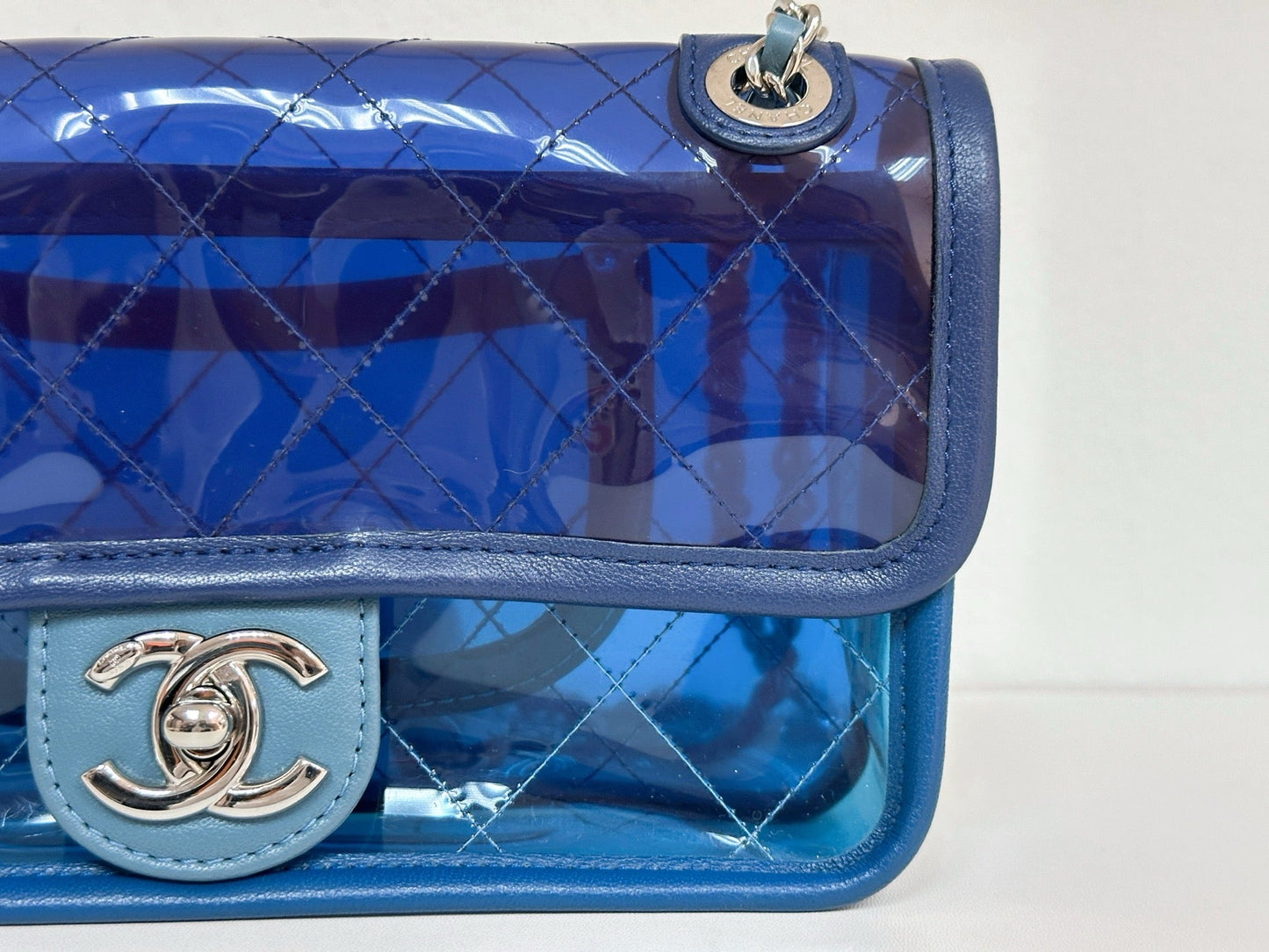 Chanel Blue Coco Splash PVC Small Flap Bag holo 2569