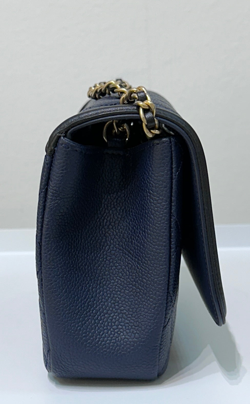 Chanel Caviar Quilted Small CC Filigree Flap Navy Black