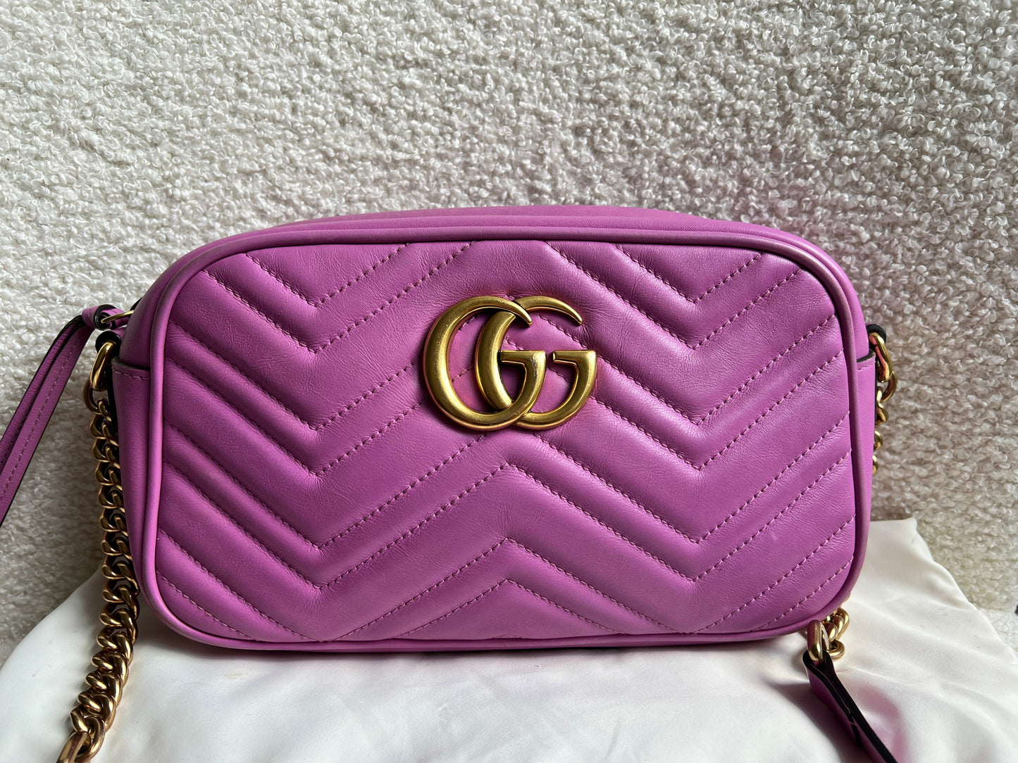 Gucci GG Hot Pink Marmont Small Shoulder Bag (RRP £1340)
