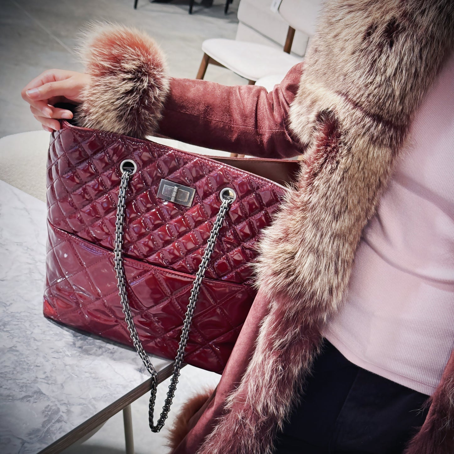 Chanel Red Reissue 2.55 In The Business Tote TWS