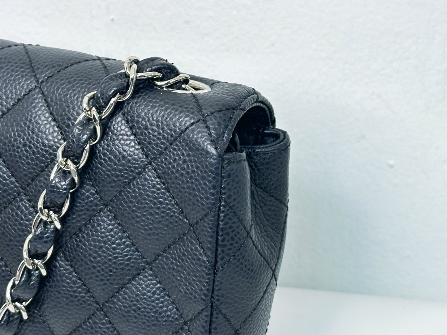 Chanel Caviar East West Flap Bag Black SHW 1131 holo card