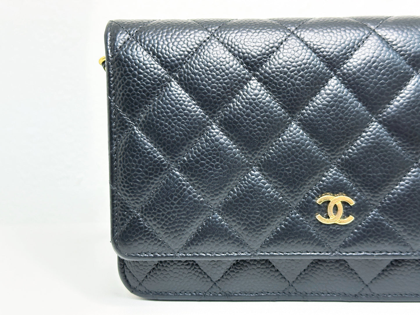 Chanel Classic Wallet on Chain Caviar Black GHW 2859 Holo card