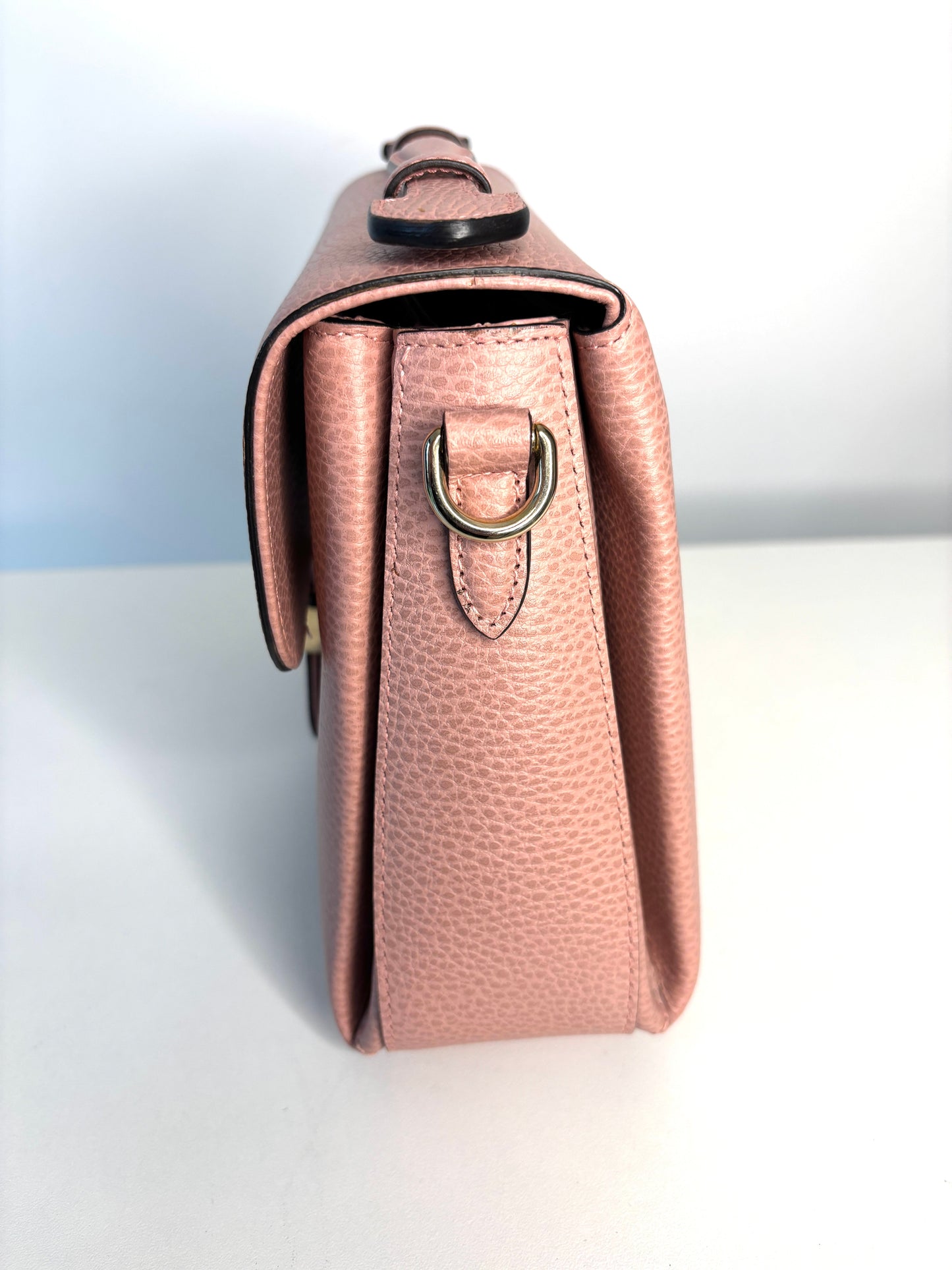 Gucci Interlocking G Top Handle Pink Leather Shoulder Bag - Preloved