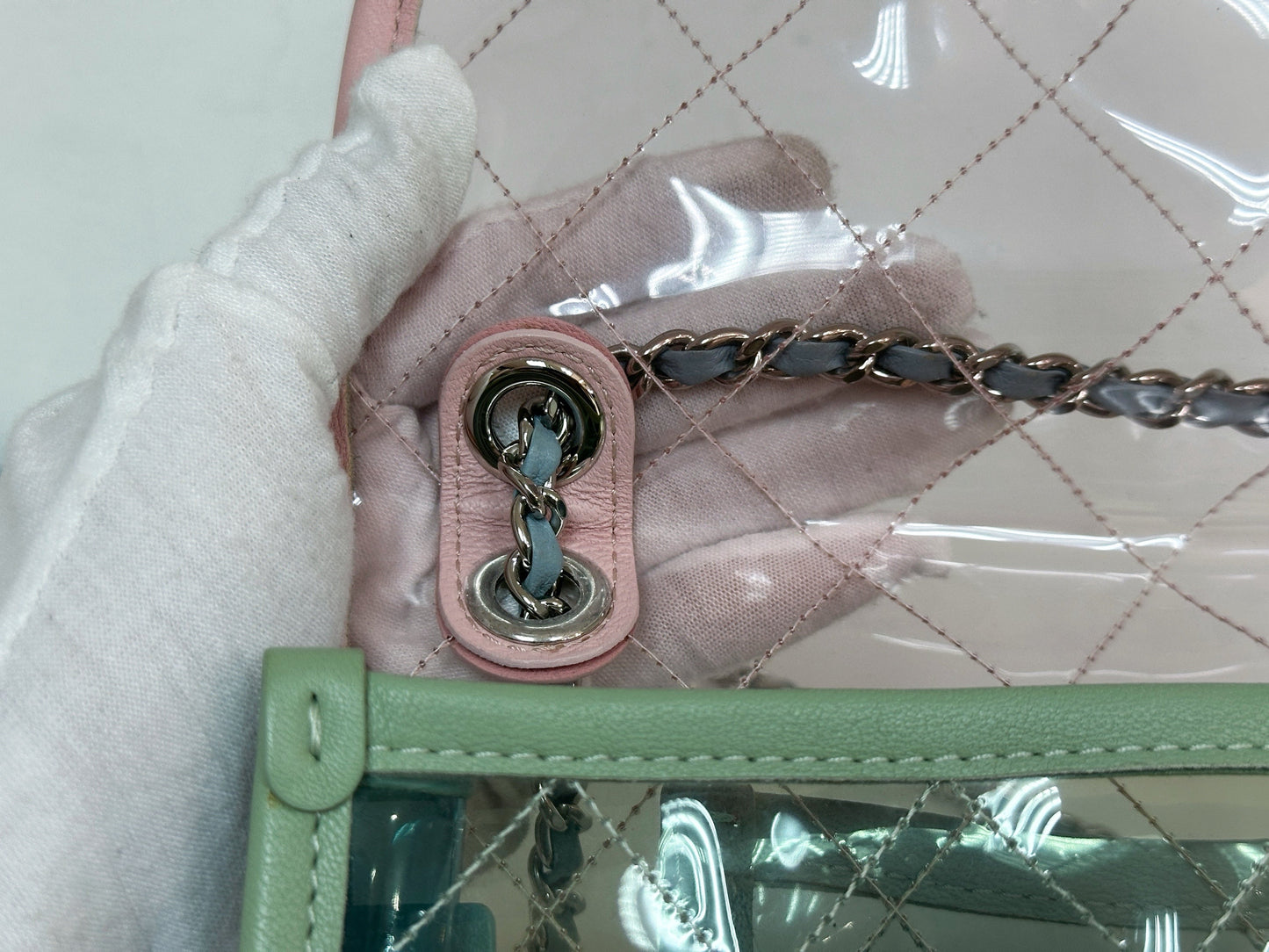 Chanel Coco Splash PVC Mini Flap Bag Pink/Blue/Green 2576 holo