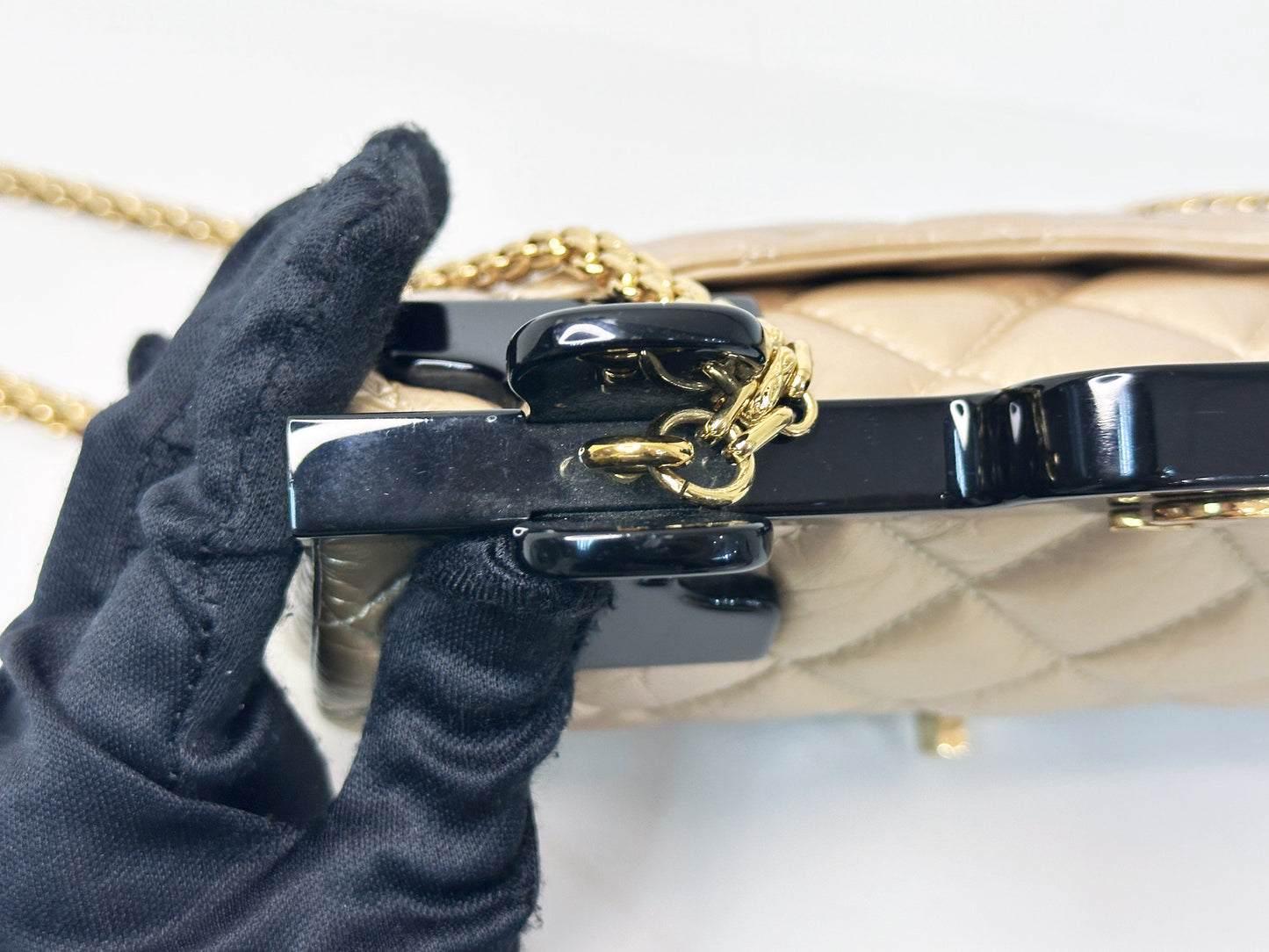 Chanel Aged Calfskin Quilted 2.55 Reissue Mini Hanger Flap Gold 2355 holo card