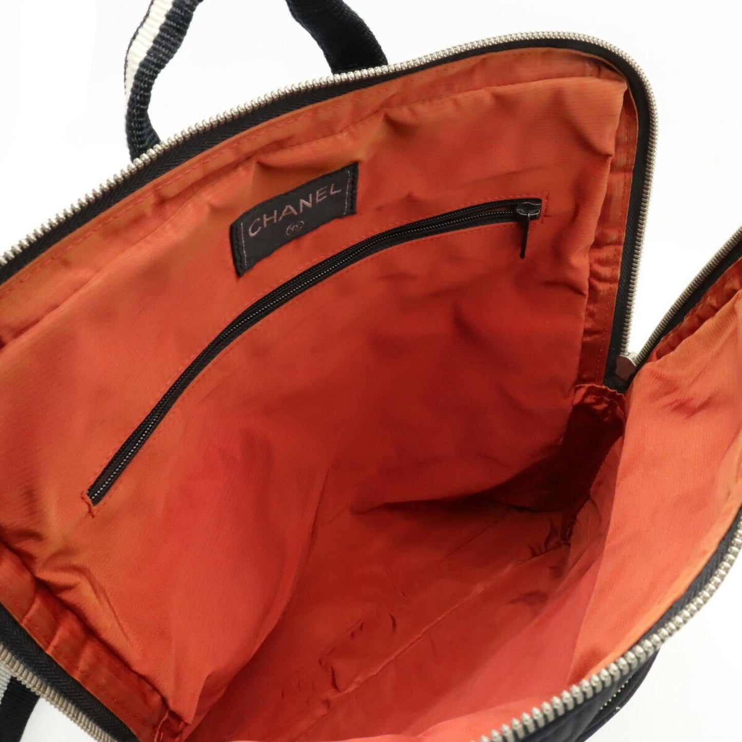 CHANEL Chanel Old Travel Line Rucksack Backpack Daypack Nylon Jacquard Black