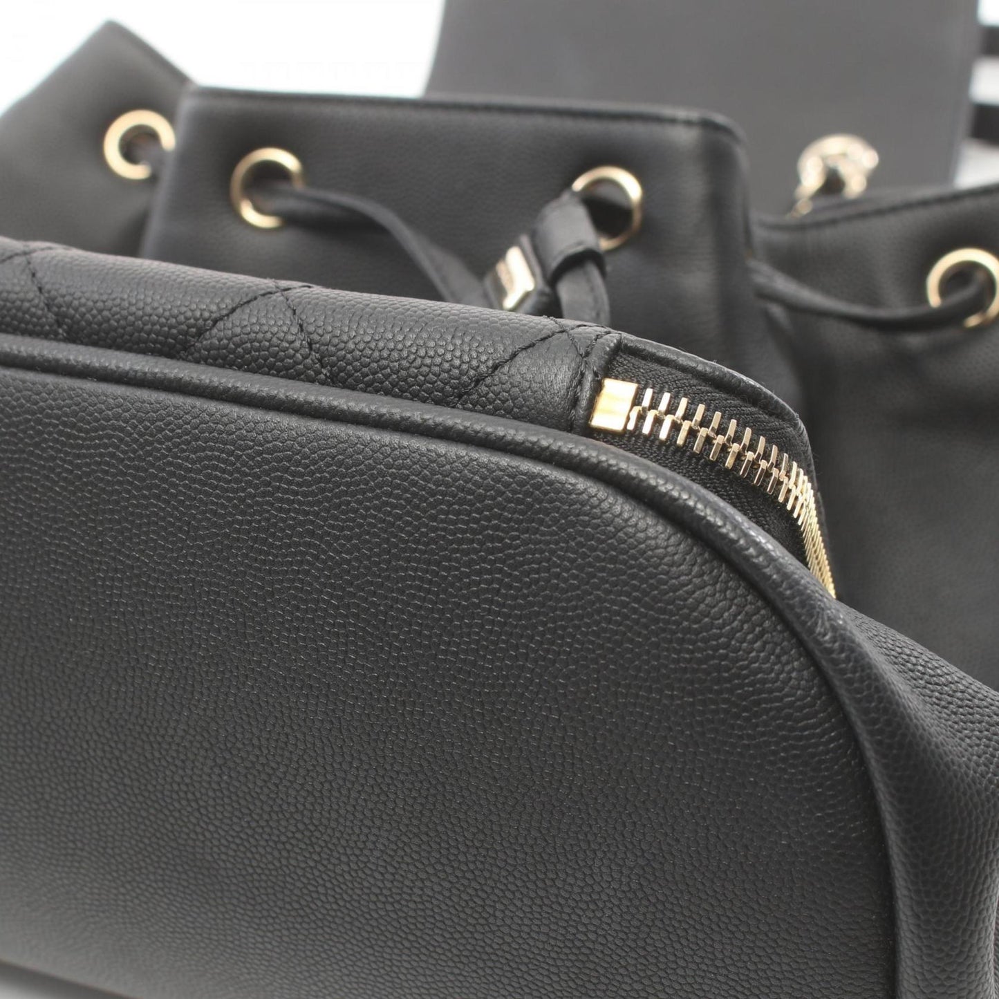 CHANEL Matelasse Backpack Bag Caviar Skin Women's Black A93748