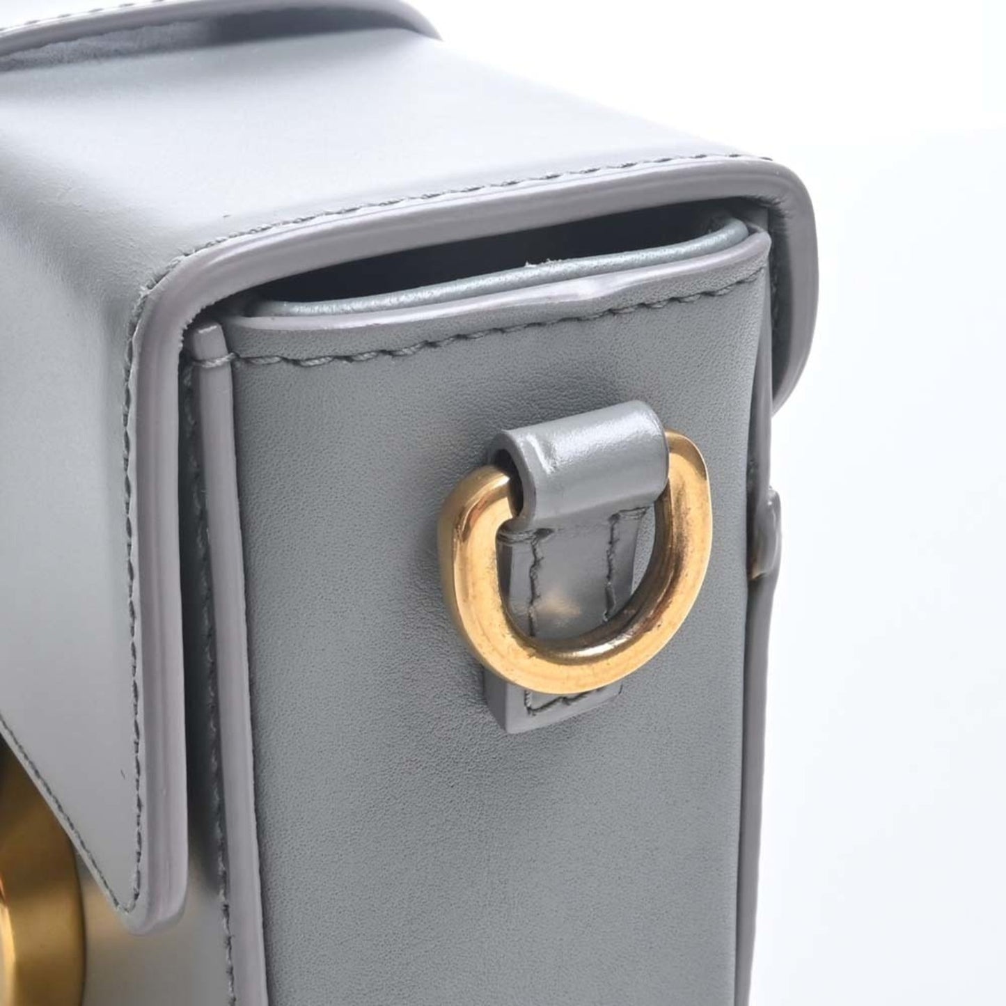 CHRISTIAN DIOR Leather 30 Montaigne Box Bag Shoulder Gray Women's