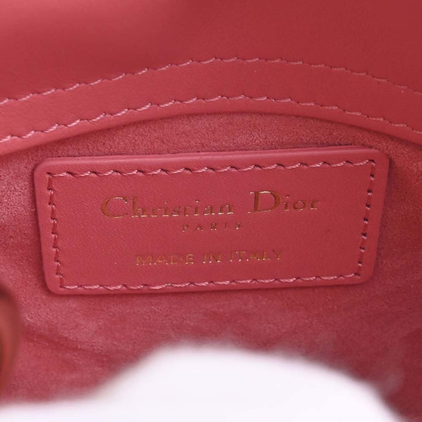 CHRISTIAN DIOR Lady Cannage Leather Micro Handbag S0856ONGE Pink Ladies