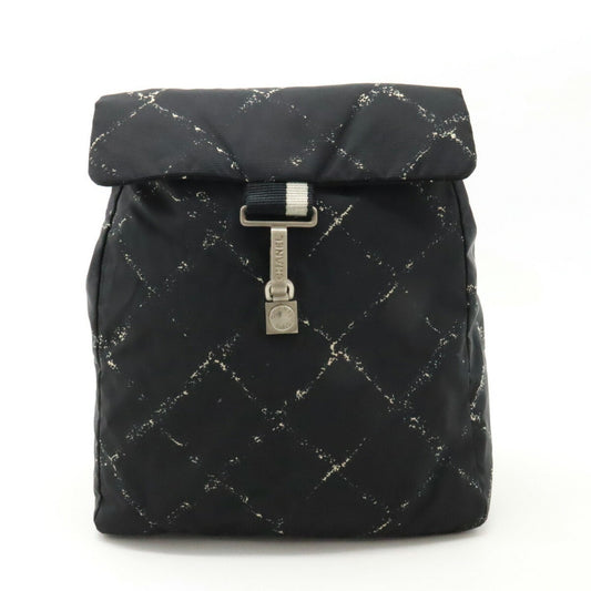 CHANEL Chanel Old Travel Line Rucksack Backpack Daypack Nylon Jacquard Black Red