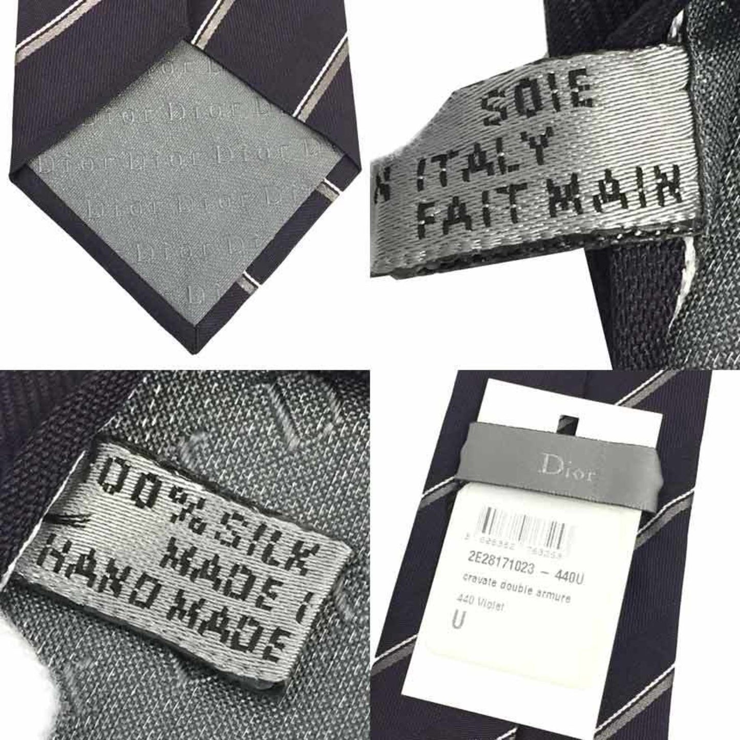 CHRISTIAN DIOR Dior tie striped violet [dark purple] men