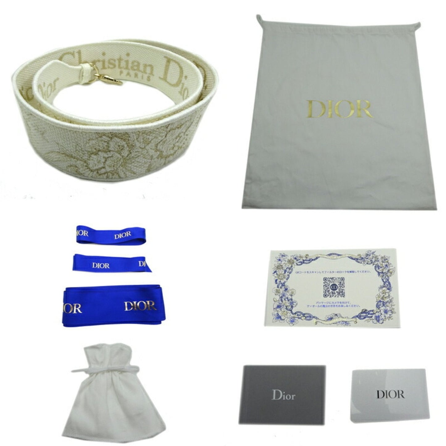 CHRISTIAN DIOR Lady D-LITE Medium 2022 Limited Ladies Handbag Toile White/Gold