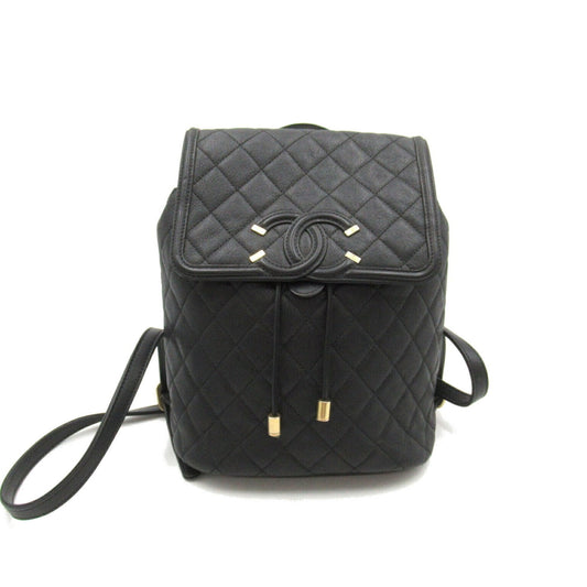 CHANEL Matelasse Backpack Rucksack Bag Caviar Skin (Grained Calf) Women's Black A57090
