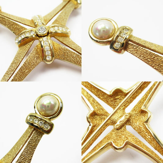 Christian Dior Brooch Gold Fake Pearl