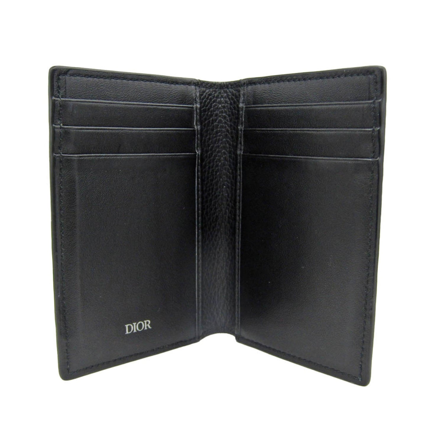 CHRISTIAN DIOR Leather Card Case Black
