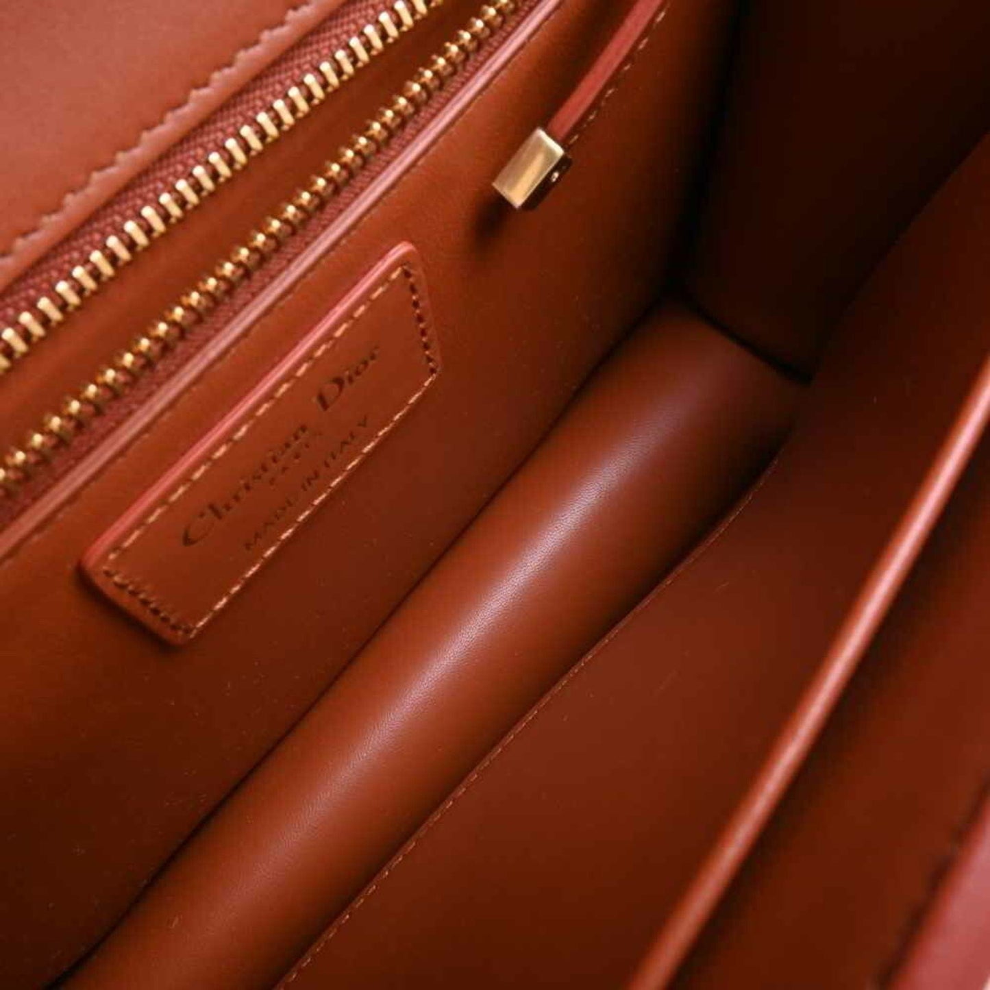 CHRISTIAN DIOR Leather Montaigne Shoulder Bag M9203UMOS Brown Women's