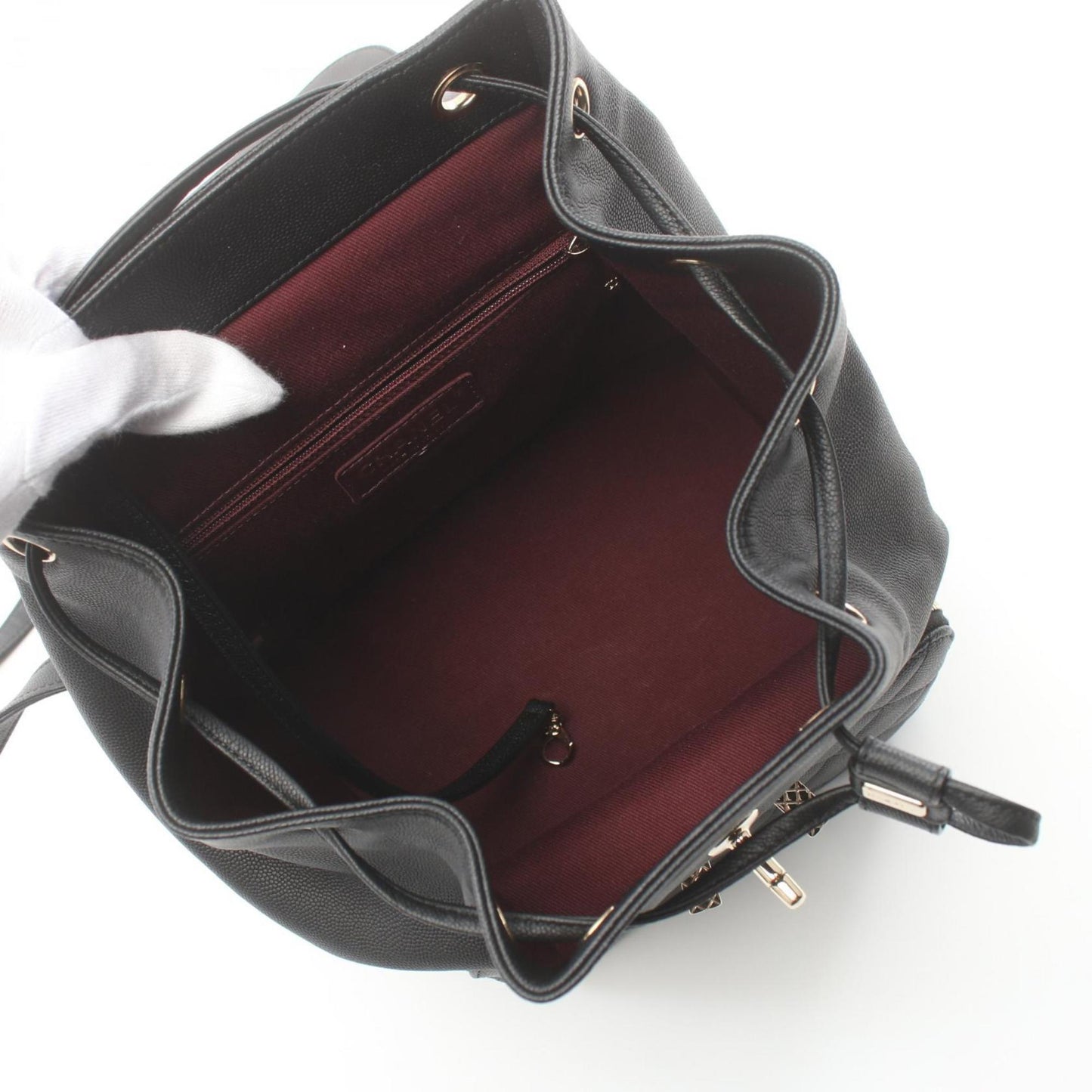 CHANEL Matelasse Backpack Bag Caviar Skin Women's Black A93748