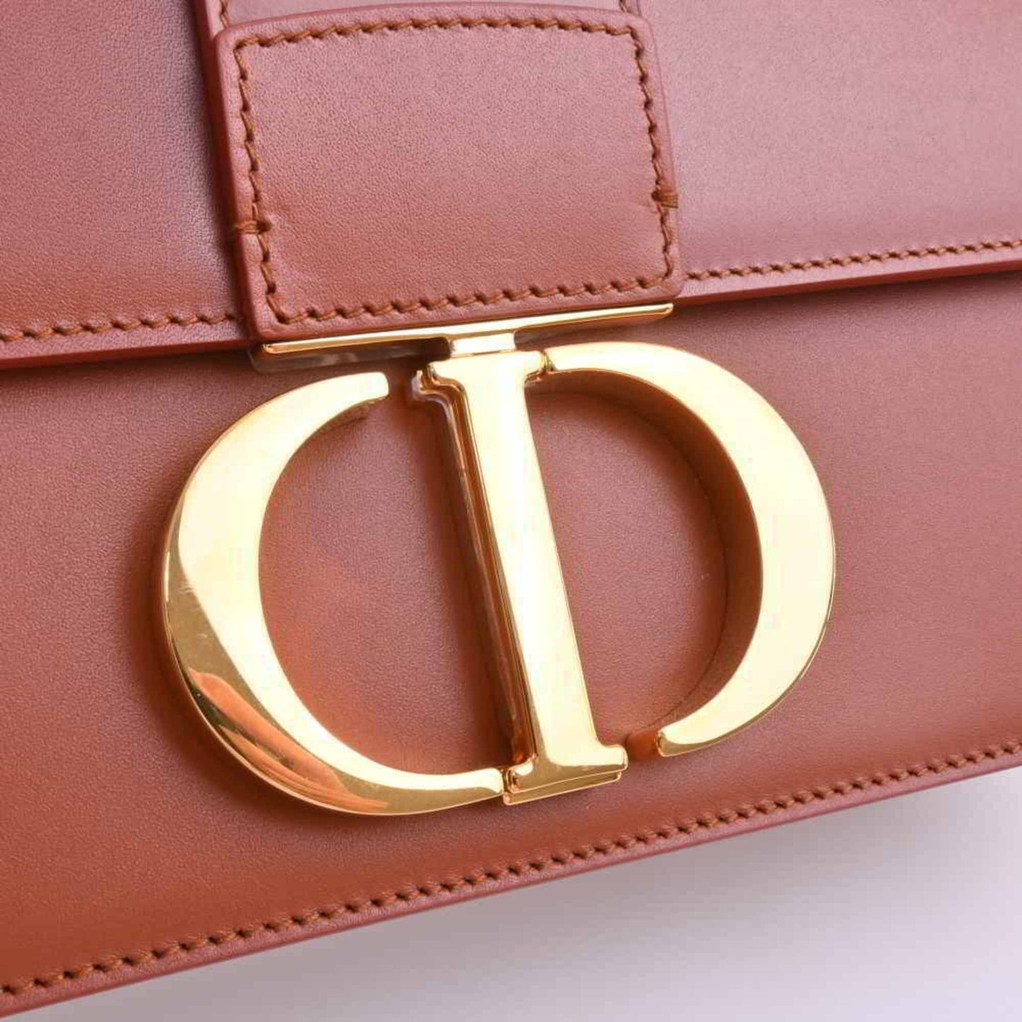 CHRISTIAN DIOR Leather Montaigne Shoulder Bag M9203UMOS Brown Women's