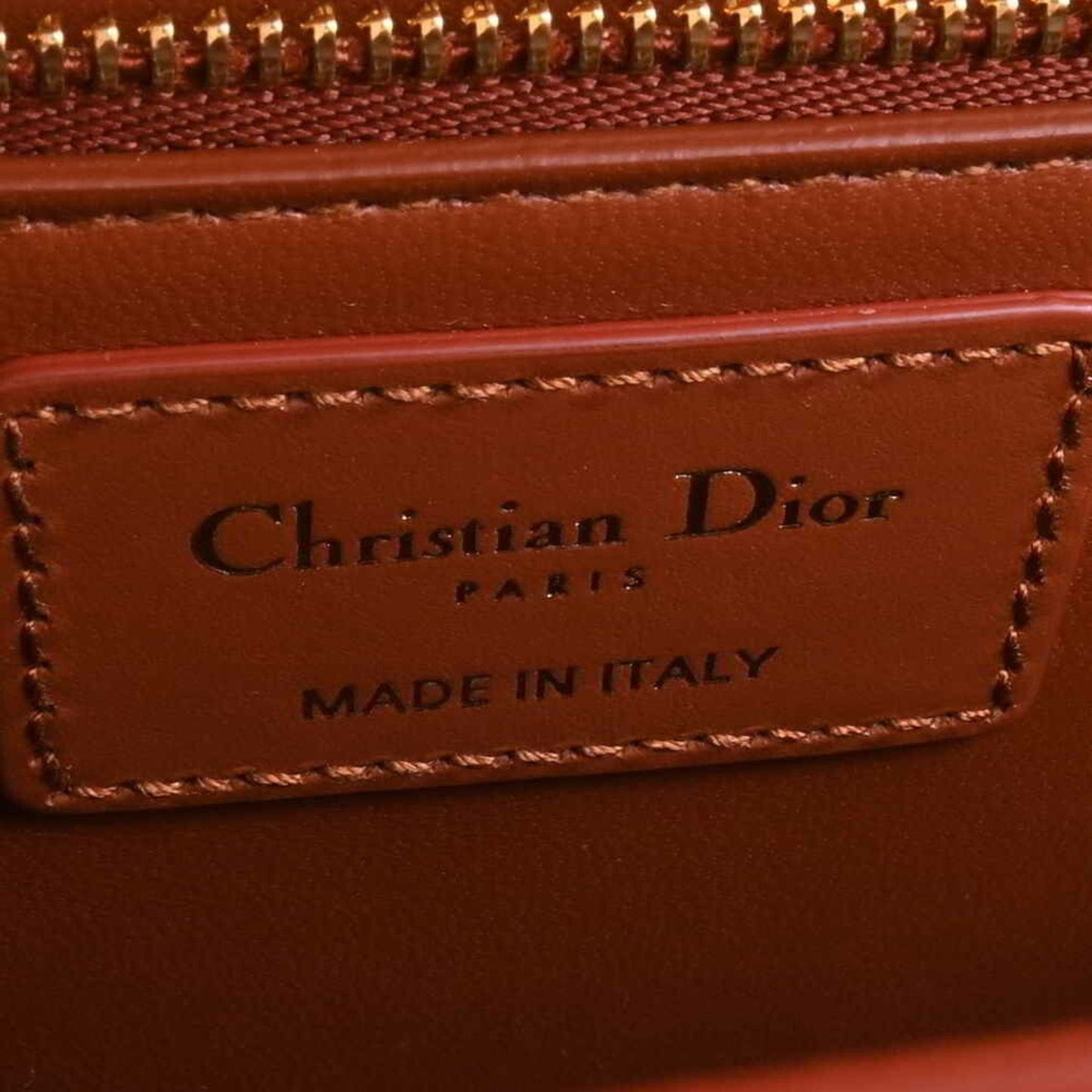 CHRISTIAN DIOR Leather Montaigne Shoulder Bag M9203UMOS Brown Women's
