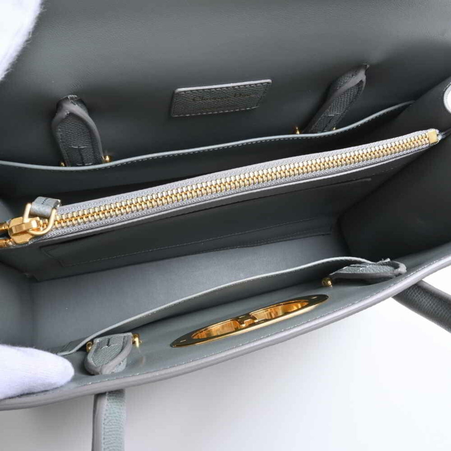 CHRISTIAN DIOR Leather Montaigne 30 Saint Honore Medium Handbag Gray Ladies