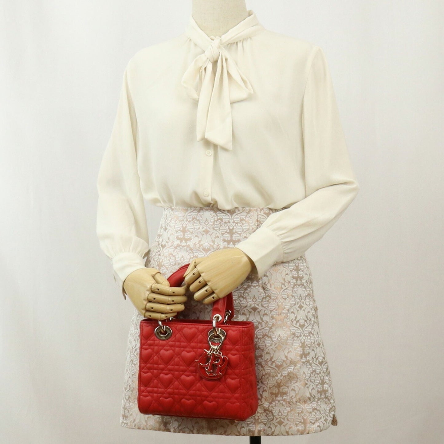 CHRISTIAN DIOR Lady Small Heart Handbag Lambskin Ladies