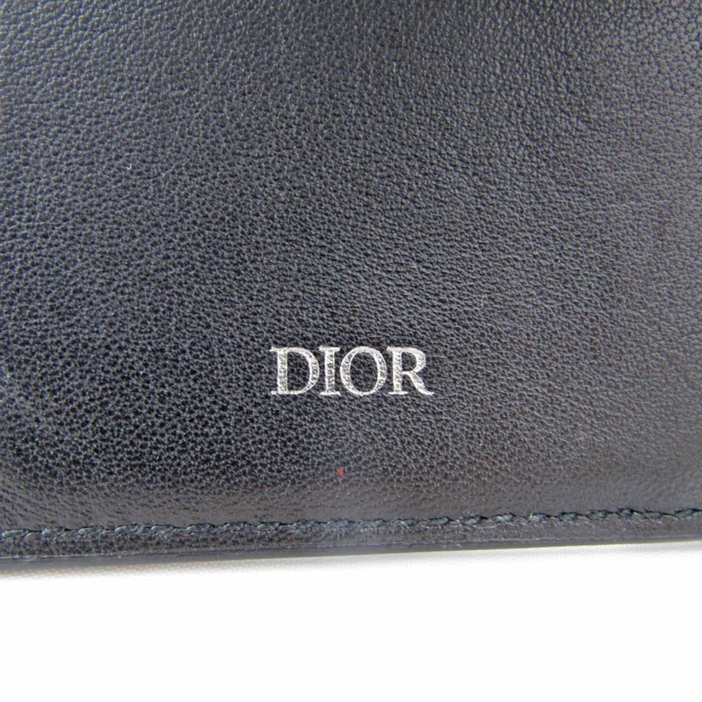 CHRISTIAN DIOR Leather Card Case Black
