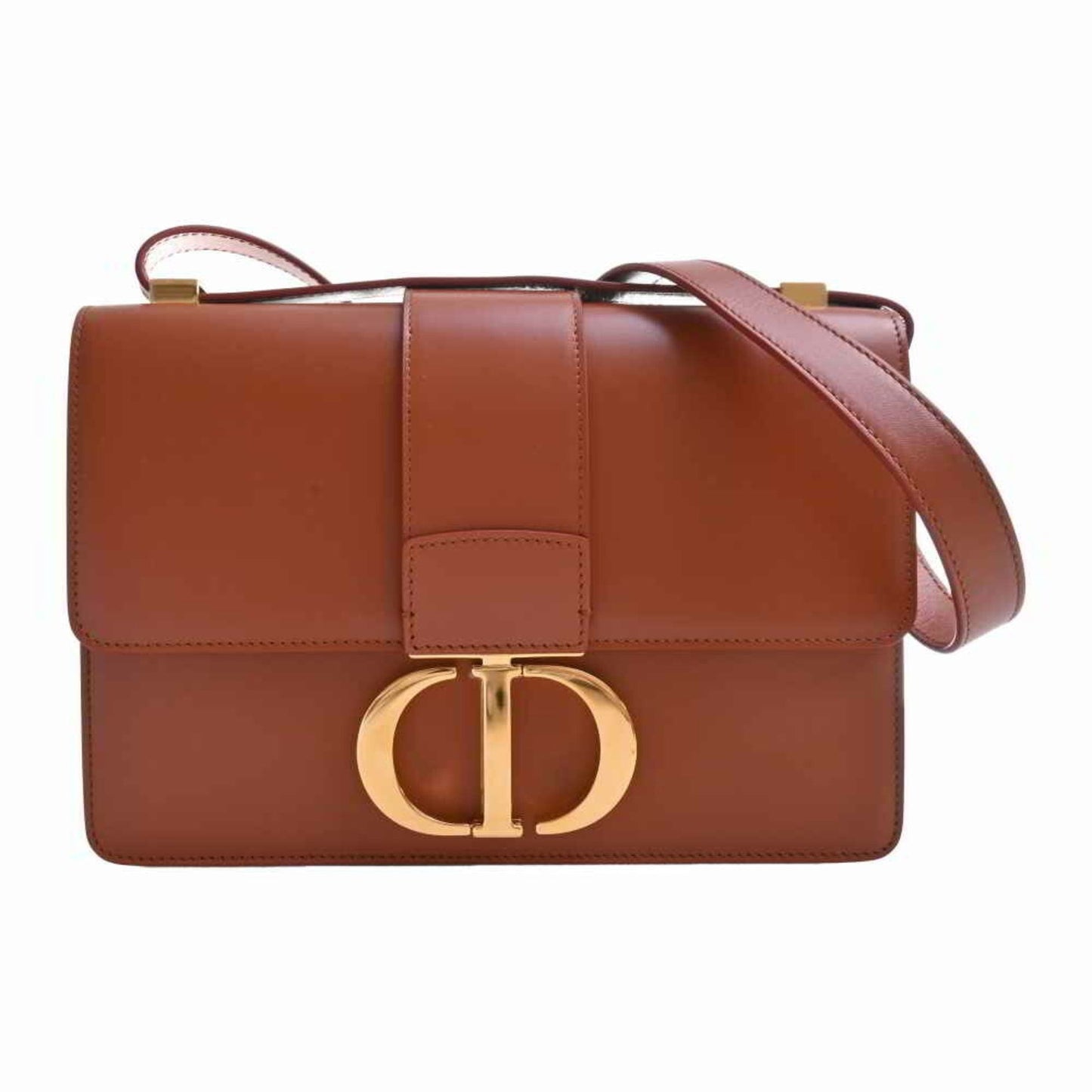 CHRISTIAN DIOR Leather Montaigne Shoulder Bag M9203UMOS Brown Women's