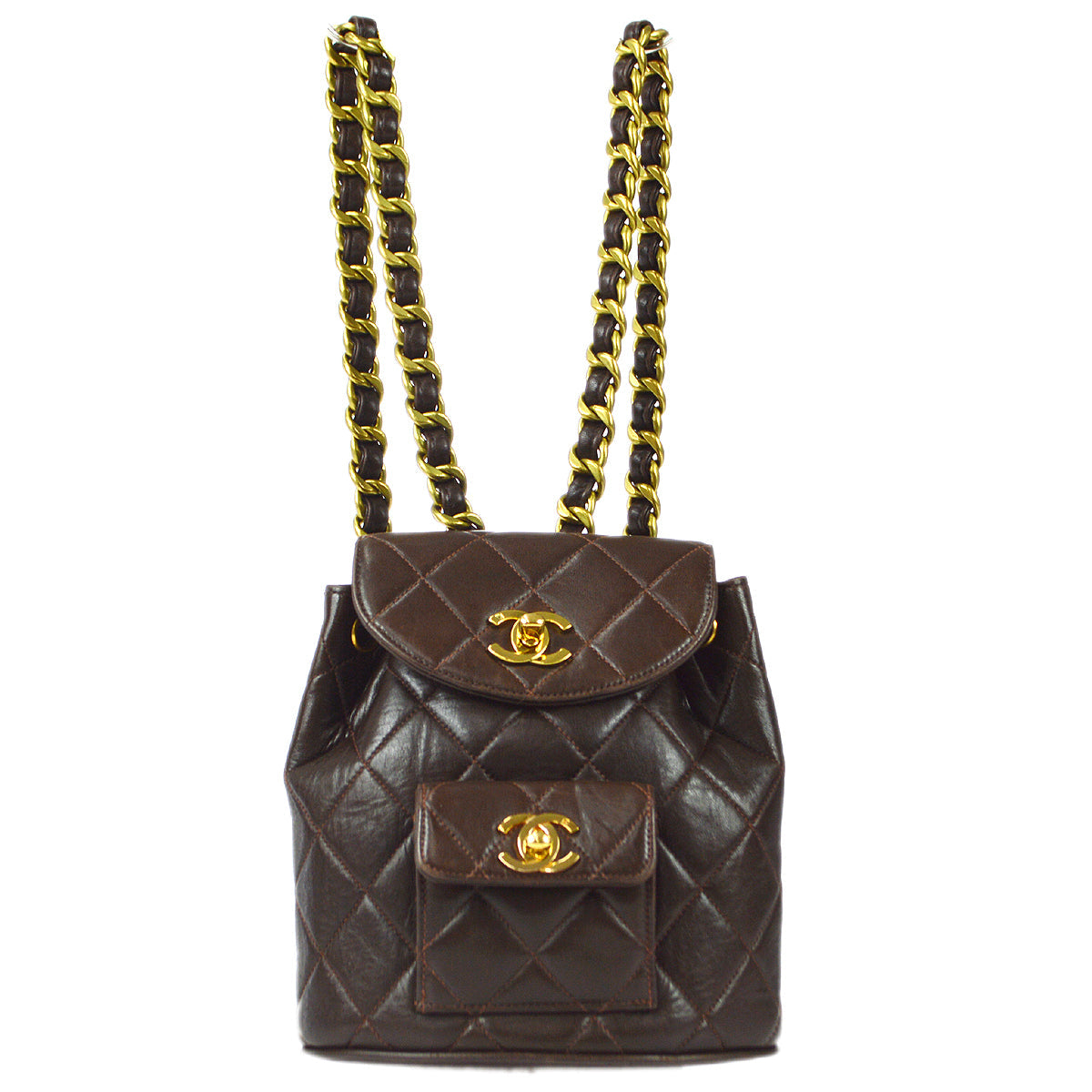 Chanel * 1994-1996 Duma Backpack Small Brown Lambskin